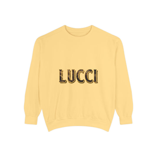 Stylish LUCCI Sweatshirt, Trendy Unisex Crewneck, Cozy Fashion Statement, Gift for Her/Him, Perfect for Casual Days, Street Style