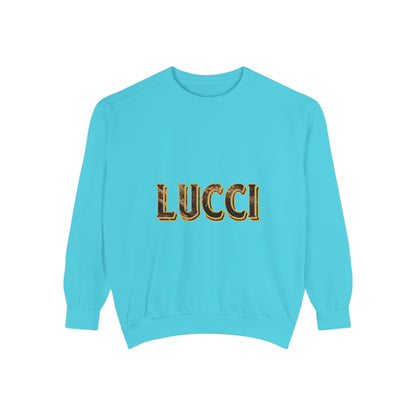 Stylish LUCCI Sweatshirt, Trendy Unisex Crewneck, Cozy Fashion Statement, Gift for Her/Him, Perfect for Casual Days, Street Style