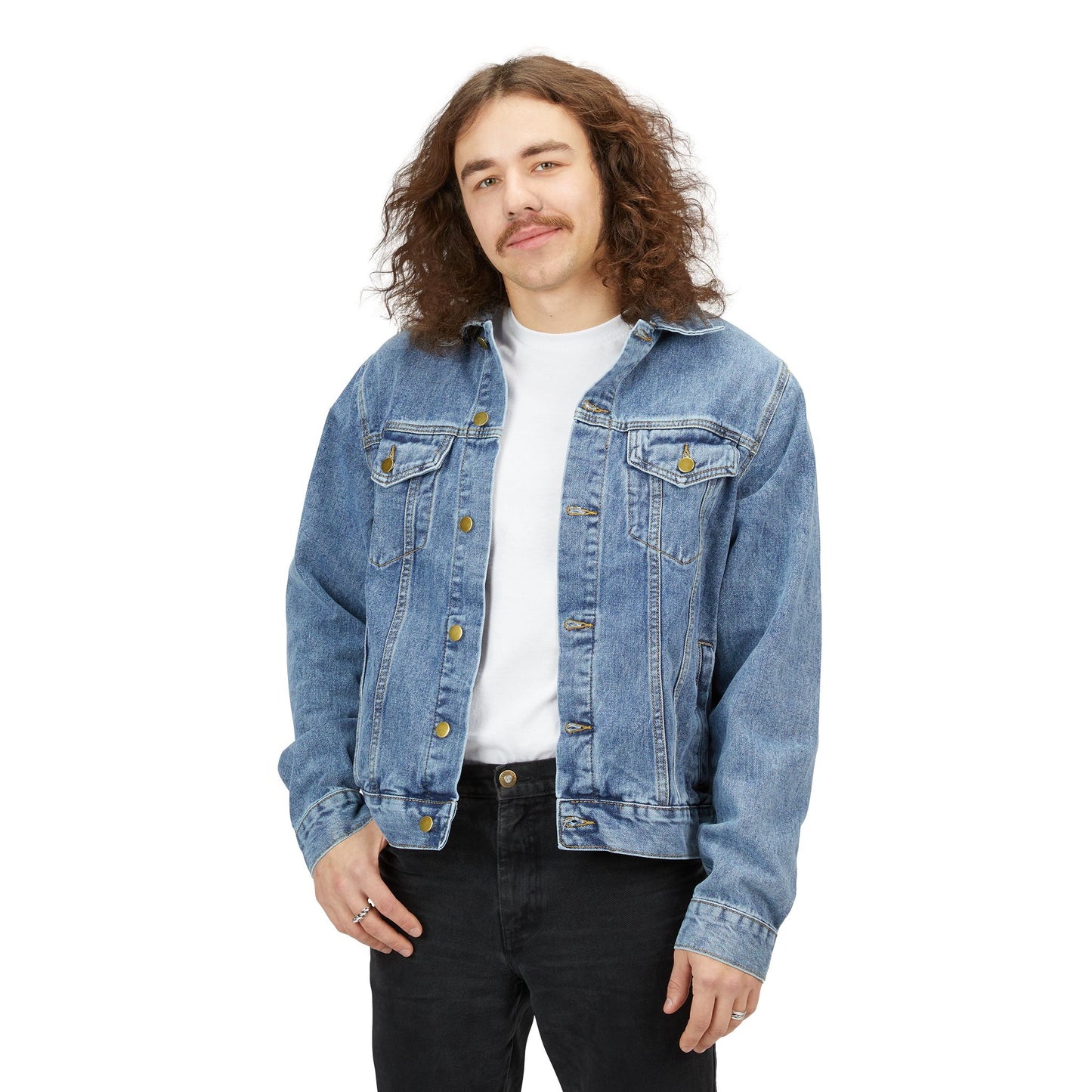 Stylish Men's Denim Jacket with Trendy Graphic Design, Vintage Casual Look, Perfect for Everyday Wear, Gifts for Him, Fashionable [...]