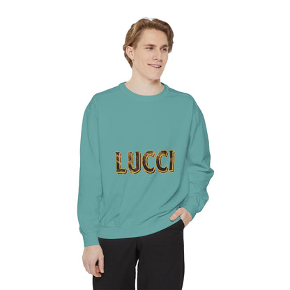 Stylish LUCCI Sweatshirt, Trendy Unisex Crewneck, Cozy Fashion Statement, Gift for Her/Him, Perfect for Casual Days, Street Style