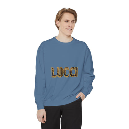 Stylish LUCCI Sweatshirt, Trendy Unisex Crewneck, Cozy Fashion Statement, Gift for Her/Him, Perfect for Casual Days, Street Style