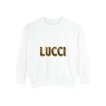 Stylish LUCCI Sweatshirt, Trendy Unisex Crewneck, Cozy Fashion Statement, Gift for Her/Him, Perfect for Casual Days, Street Style