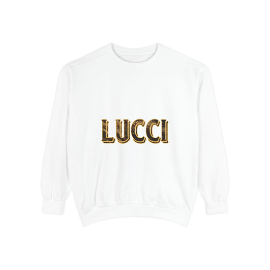 Stylish LUCCI Sweatshirt, Trendy Unisex Crewneck, Cozy Fashion Statement, Gift for Her/Him, Perfect for Casual Days, Street Style