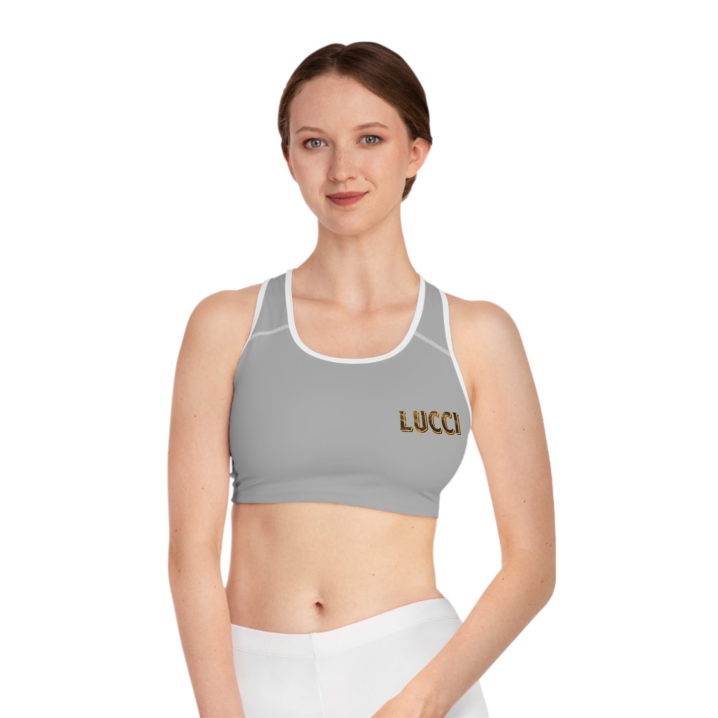 Trendy Sports Bra with LUCCI Design | Comfortable Activewear for Gym, Yoga, Fitness, Sportswear, Gifts