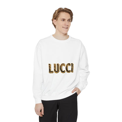 Stylish LUCCI Sweatshirt, Trendy Unisex Crewneck, Cozy Fashion Statement, Gift for Her/Him, Perfect for Casual Days, Street Style