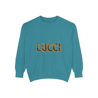 Stylish LUCCI Sweatshirt, Trendy Unisex Crewneck, Cozy Fashion Statement, Gift for Her/Him, Perfect for Casual Days, Street Style