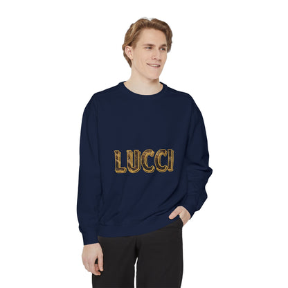 Stylish LUCCI Sweatshirt, Trendy Unisex Crewneck, Cozy Fashion Statement, Gift for Her/Him, Perfect for Casual Days, Street Style