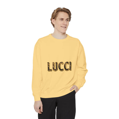 Stylish LUCCI Sweatshirt, Trendy Unisex Crewneck, Cozy Fashion Statement, Gift for Her/Him, Perfect for Casual Days, Street Style